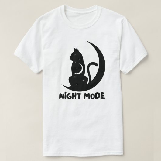 T-shirt Conception de chat de lune minimale (Design devant)