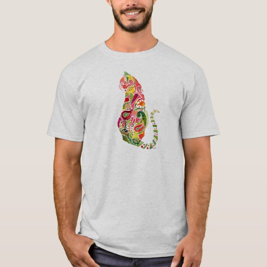 T-shirt Conception de chat de Paisley sur les tee - shirts (Devant)