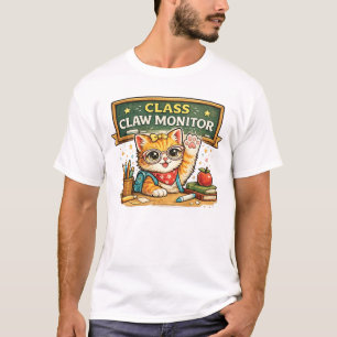 T-shirt Conception de chat de surveillance de classe Claw
