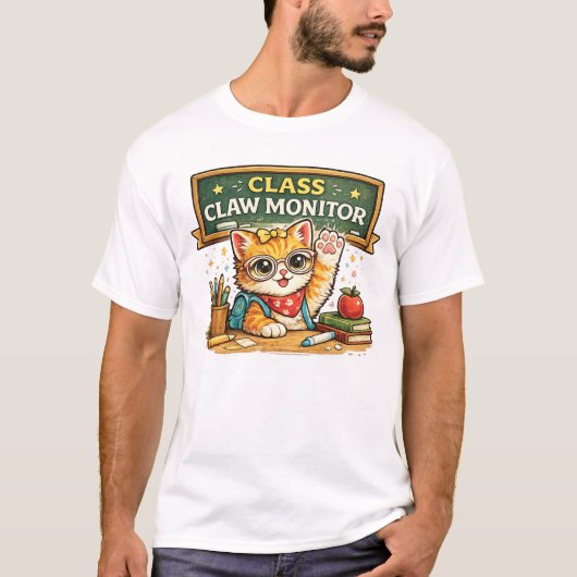 T-shirt Conception de chat de surveillance de classe Claw (Devant)
