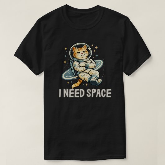 T-shirt Conception de chat drôle J'ai besoin d'espace (Design devant)