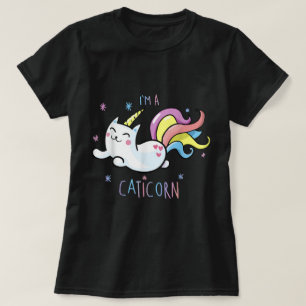 T-shirt Conception de chat Licorne Mignonne Kawaii Arc-en-