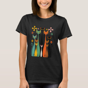 T-shirt Conception de chat Mod esthétique Vintage u2013 Ré