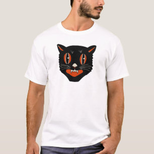 T-shirt conception de chat noir des années 1940