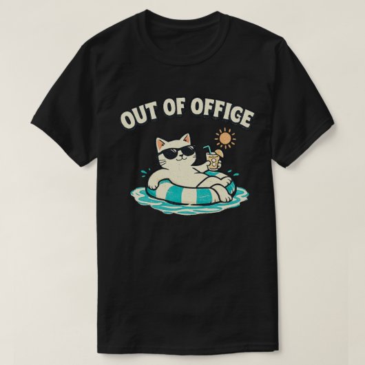 T-shirt Conception de chat pour nuits calmes minimales (Design devant)