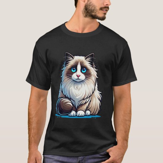 T-shirt Conception de chat Ragdoll adorable (Devant)