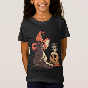 T-Shirt Conception de chat sorcière mignonne