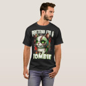 T-shirt Conception de chat Zombie Quirky pour Halloween am (Devant entier)