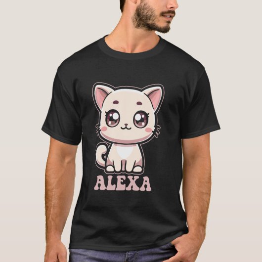 T-shirt Conception de chaton mignon Alexa pour les filles (Devant)