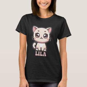 T-shirt Conception de chaton mignon Lila pour les filles n