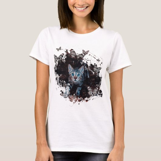 T-shirt Conception de chats cool (Devant)