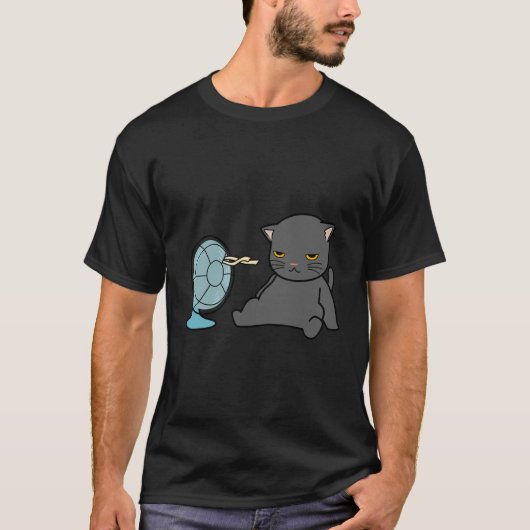 T-shirt conception de chats d'été devant ventilateur | con (Devant)
