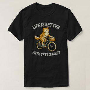 T-shirt Conception de chats et de vélos rétro