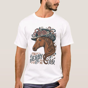 T-shirt Conception de chemise à chapeau floral de cheval D