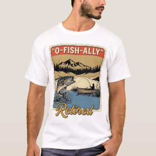T-shirt Conception de chemise de pêche vintage O-Fish-Ally