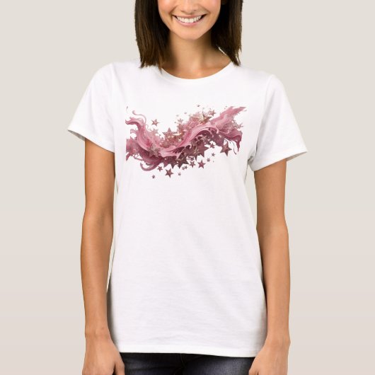 T-shirt Conception de chemise Dynamic Red PINK STAR SPLASH (Devant)