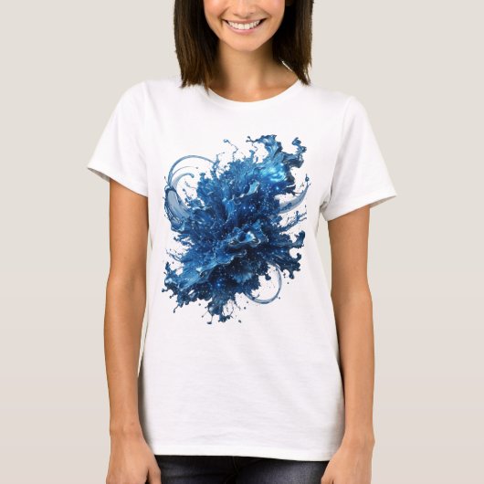 T-shirt Conception de chemise Edgy Silver WATER FLOW (Devant)