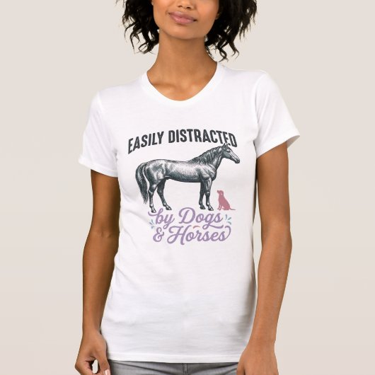 T-shirt Conception de chemise facilement distrait par les  (Devant)