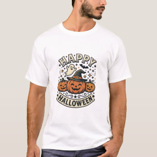 T-shirt Conception de chemise fantôme citrouille Halloween