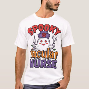 T-shirt Conception de chemise fantôme Halloween Infirmière