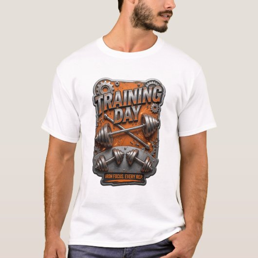 T-shirt Conception de chemise ICONIQUE TRAINING DAY orange (Devant)