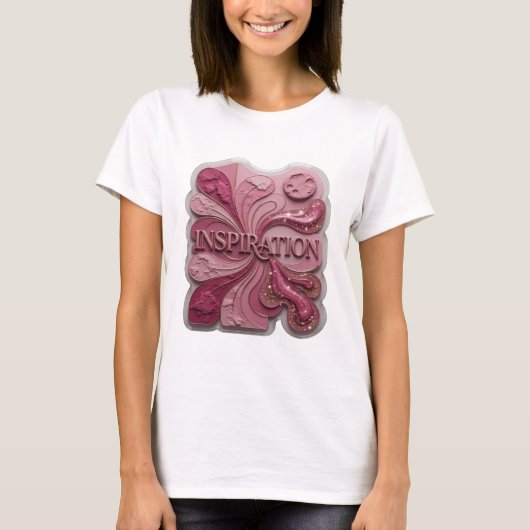 T-shirt Conception de chemise rose STATEMENT INSPIRATION (Devant)