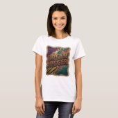 T-shirt Conception de chemise Sharp Gold DREAM BIGGER (Devant entier)