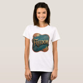 T-shirt Conception de chemise Statement Gold FREEDOM (Devant entier)