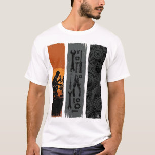 T-shirt Conception de chemise triptyque d'outils de mécani