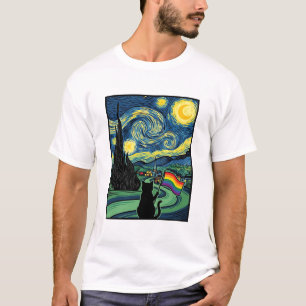 T-shirt Conception de chemise vectorielle de paysage noctu