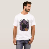 T-shirt Conception de chemise vectorielle Halloween Chat S (Devant entier)