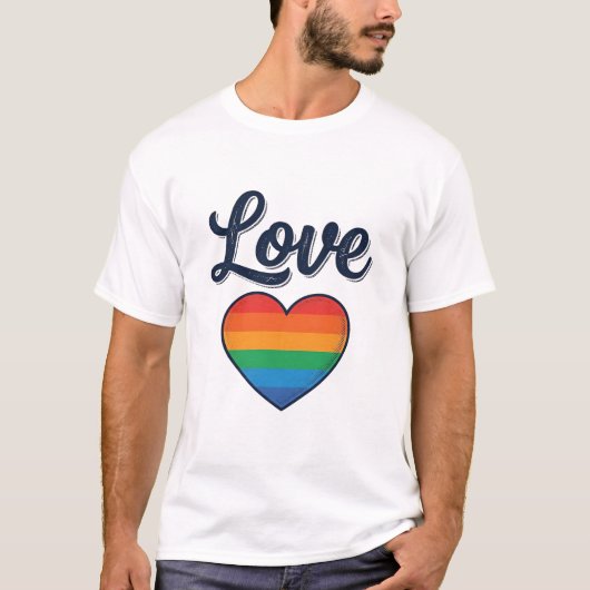 T-shirt Conception de chemise vectorielle Love Rainbow Hea (Devant)
