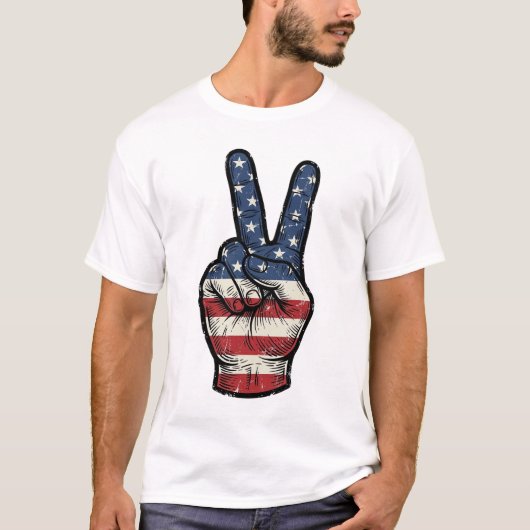 T-shirt Conception de chemise vectorielle main de paix pat (Devant)