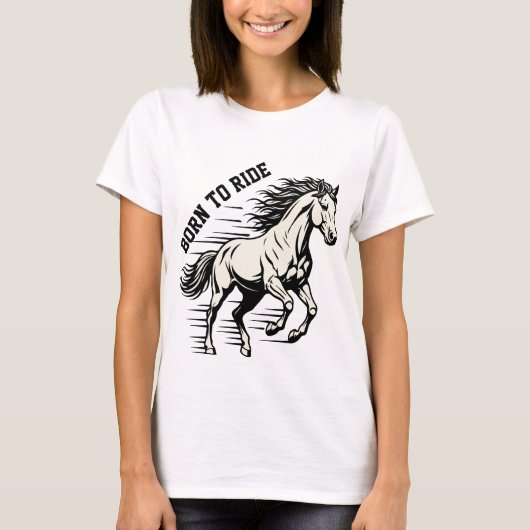 T-shirt Conception de cheval – Illustration dynamique « Né (Devant)