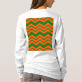 T-shirt Conception de chevron en zigzag vert orange (Dos)