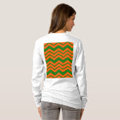 T-shirt Conception de chevron en zigzag vert orange (Dos entier)
