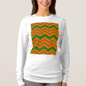 T-shirt Conception de chevron en zigzag vert orange (Devant)