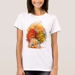 T-shirt Conception de chien d'automne à l'aquarelle - Beag