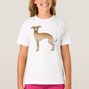 T-shirt Conception de chien de dessin animé mignon Lévrier
