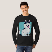 T-shirt Conception de chien Husky mignon (Devant entier)