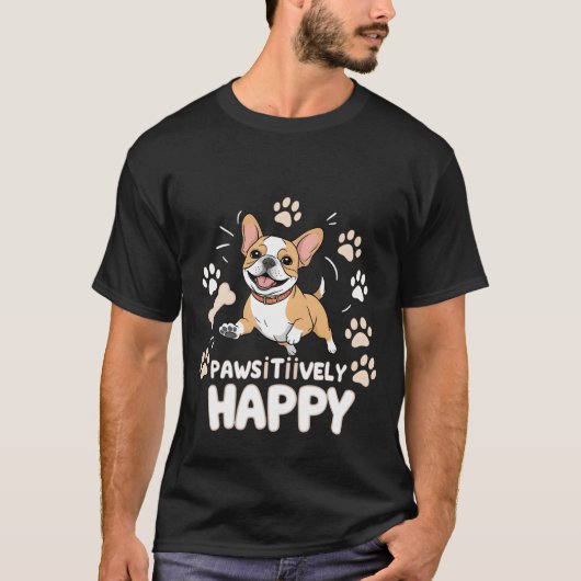 T-shirt Conception de chien joyeux et mignonne (Devant)