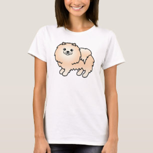 T-shirt Conception de chien Pomeranian de dessin animé mig