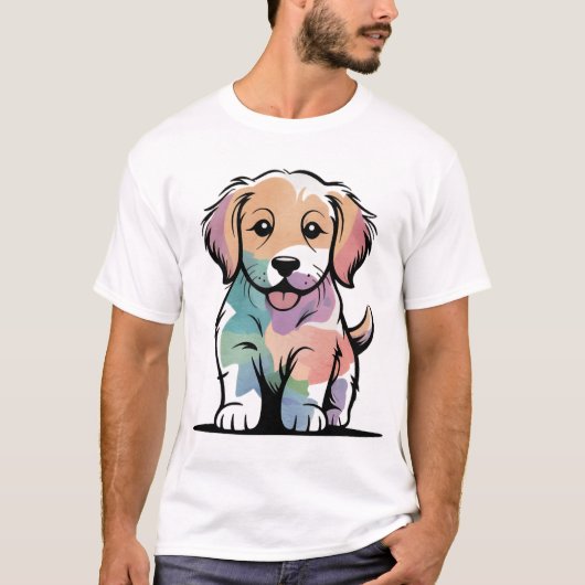 T-shirt Conception de chiot mignon (Devant)