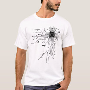 T-shirt Conception de circuit imprimé de geek informatique