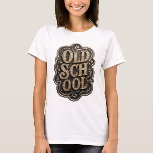 T-shirt Conception de citation Crisp Gold OLD SCHOOL (Devant)