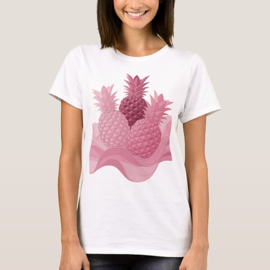 T-shirt Conception de citation d'ananas PINK rose propre (Devant)
