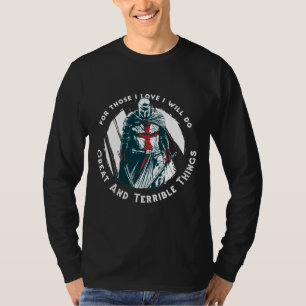 T-shirt Conception de citation de chevalier courageux