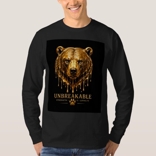 T-shirt Conception de citation de force incassable d'ours (Devant)