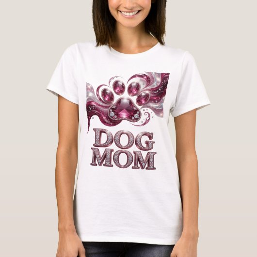 T-shirt Conception de citation de MAMAN CHIEN rose chic (Devant)