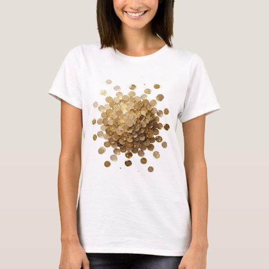 T-shirt Conception de citation d'explosion de pièces d'or (Devant)